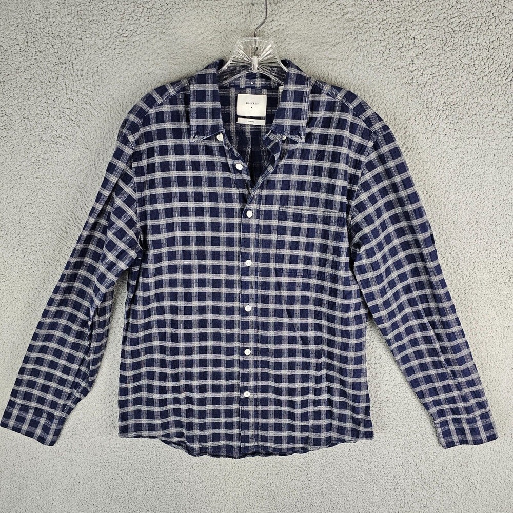 Billy Reid Shirt Men Medium Plaid Button Up 100% Cotton Long Sleeve Casual